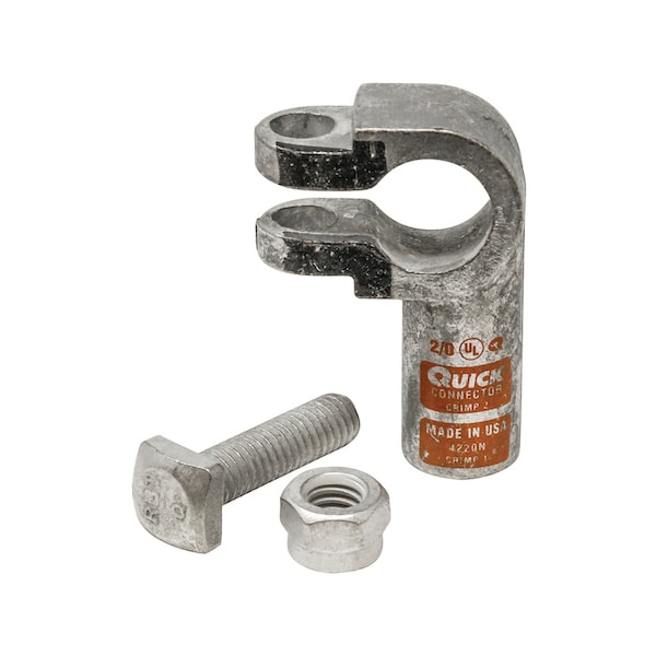 Battery Terminal, Neg. Copper Crimp, 2/0 Ga.  5" x2.5" x2.5"